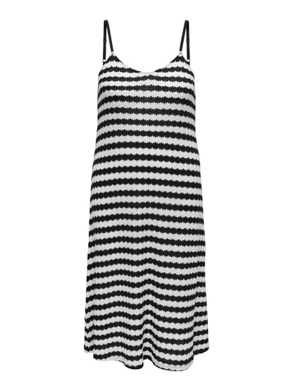 CAREVARA S/L STRIPE DRESS JRS - Black Cloud Dancer