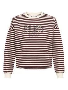 ONLY Carmakoma CARLIZA L/S PEARL PRINT BOX SWT JRS | Decadent Chocolate Egret + bliss pearl application