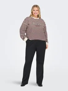 ONLY Carmakoma CARLIZA L/S PEARL PRINT BOX SWT JRS | Decadent Chocolate Egret + bliss pearl application