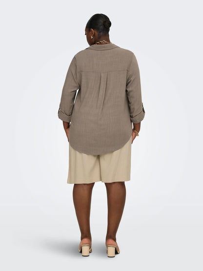ONLY CARMAKOMA - CARSIESTA YASMIN LS LI BL SHIRT - Walnut