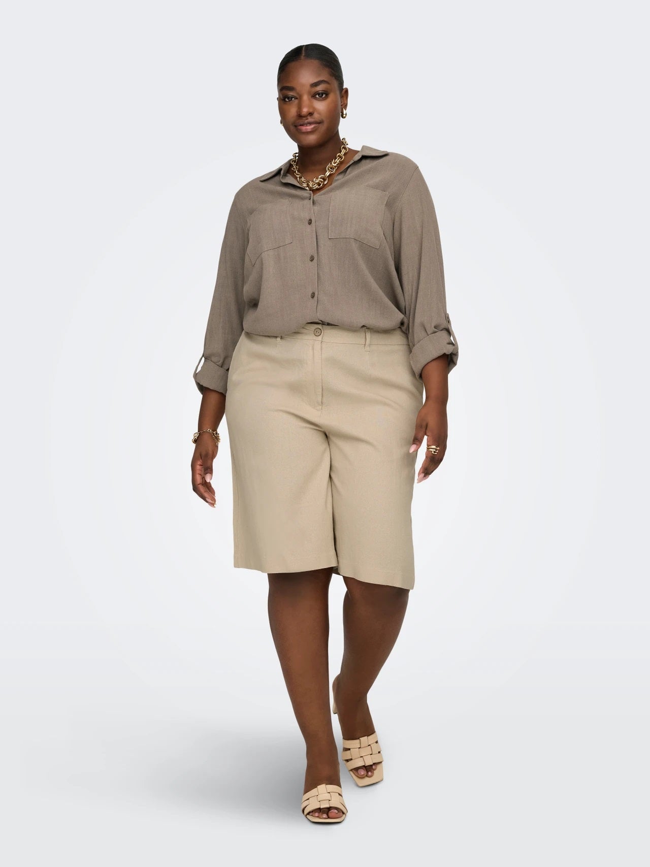 ONLY CARMAKOMA - CARSIESTA YASMIN LS LI BL SHIRT - Walnut