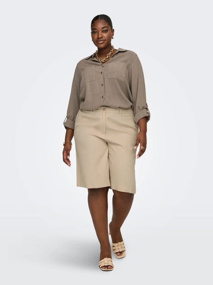 ONLY CARMAKOMA - CARSIESTA YASMIN LS LI BL SHIRT - Walnut