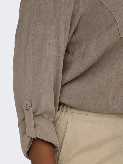 ONLY CARMAKOMA - CARSIESTA YASMIN LS LI BL SHIRT - Walnut