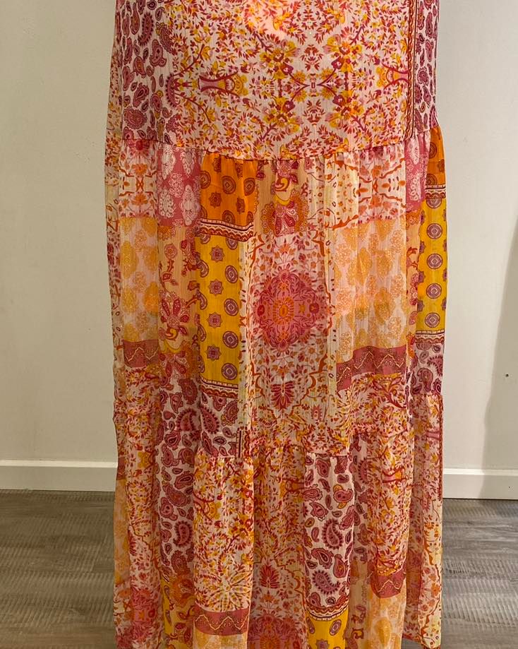 MIND by lene orange/pink nederdel