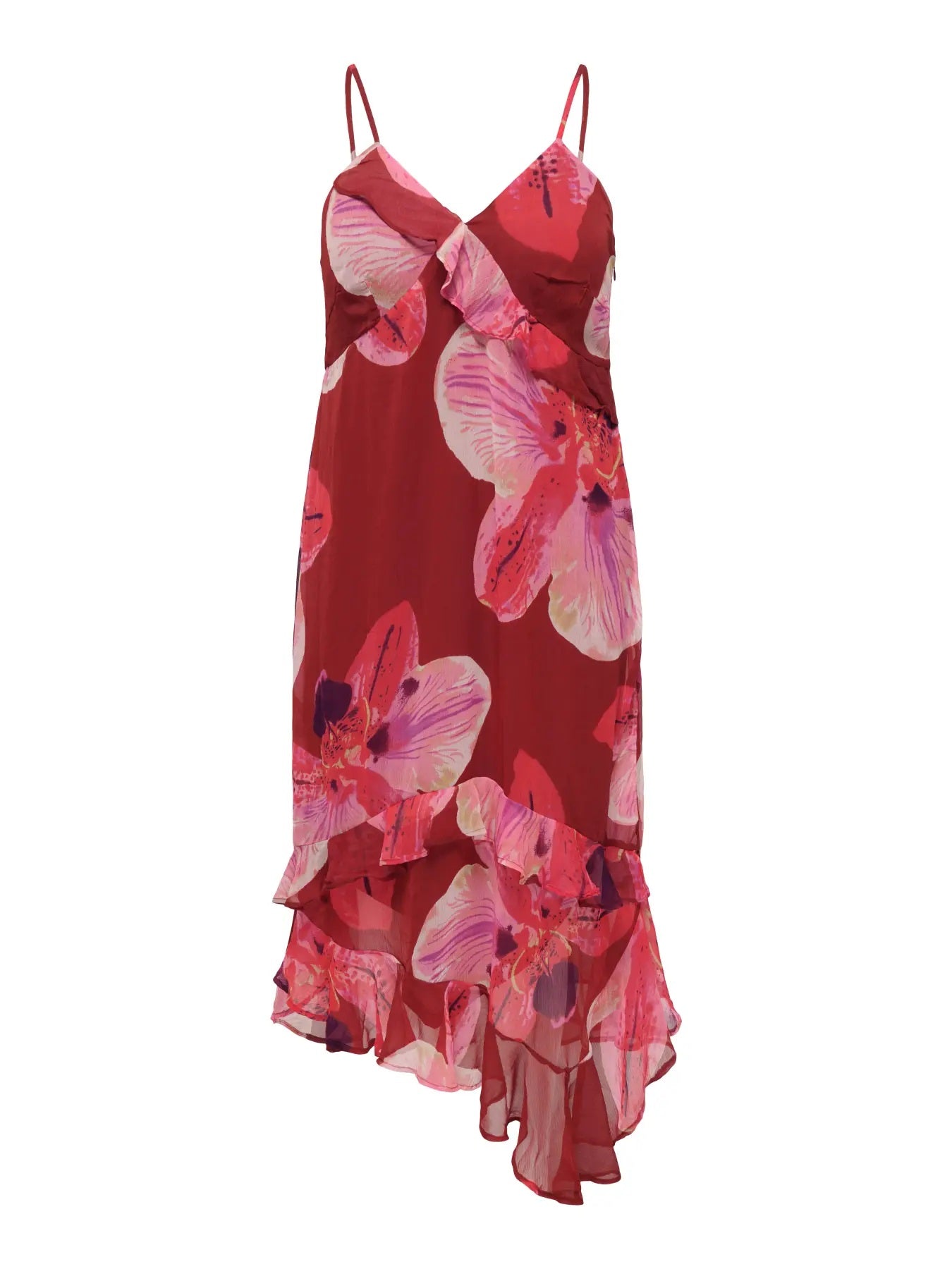 CARASTA STRAP FRILL ANKLE DRESS – Spiced Apple GIGA ORCHID