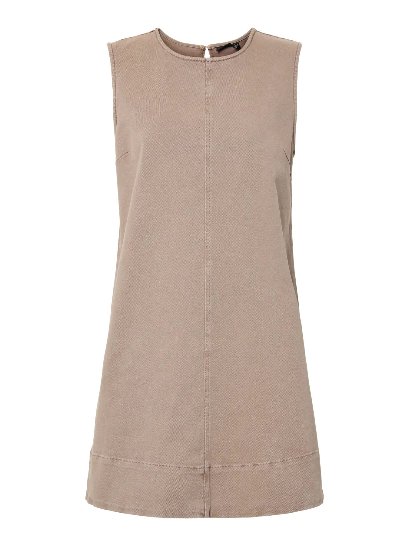 PCSALUME SL SHORT DENIM DRESS - Taupe Gray