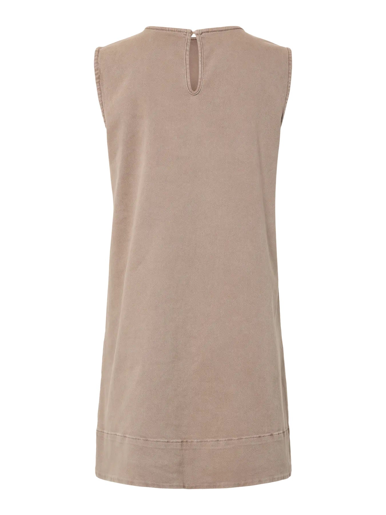PCSALUME SL SHORT DENIM DRESS - Taupe Gray