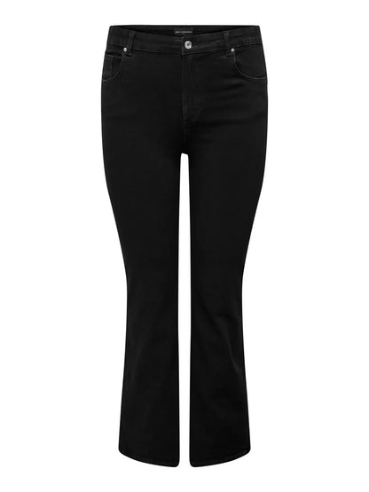 sorte jeans ONLY Carmakoma CARWILLY Flared Jeans Black Denim