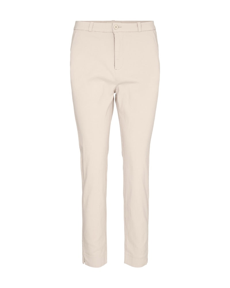 beige bukser med ankellange bukseben med lille slids. Freequent Moonbeam FQSOLVEJ-ANKLE-PA
