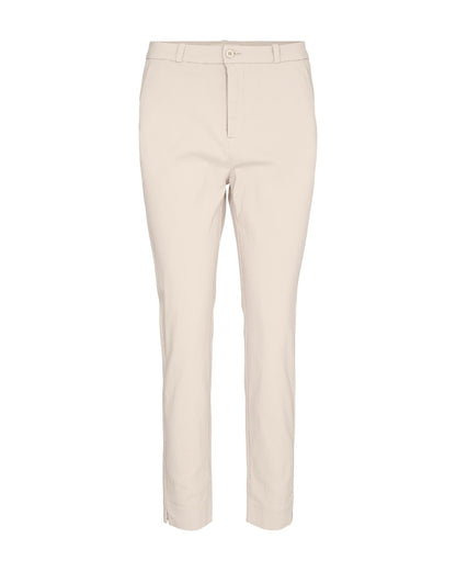 beige bukser med ankellange bukseben med lille slids. Freequent Moonbeam FQSOLVEJ-ANKLE-PA