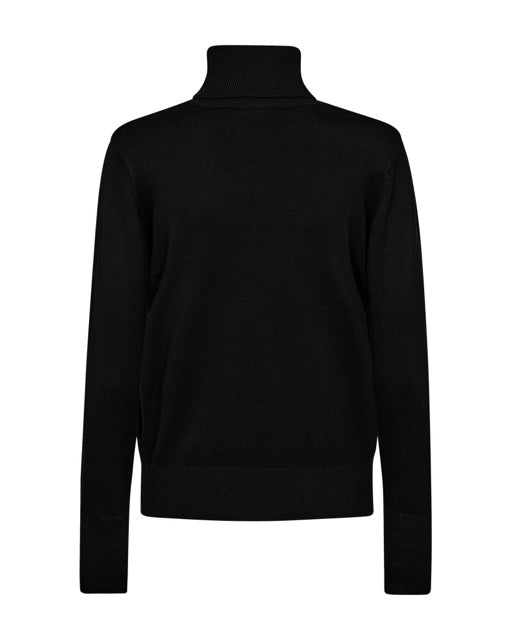 sort strik med rullekrave. Freequent FQKATIE-PULLOVER Black