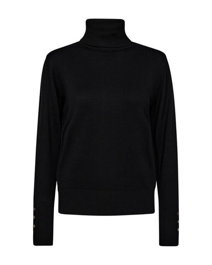sort strik med rullekrave. Freequent FQKATIE-PULLOVER Black