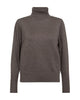 brun striktrøje med rullekrave. Freequent FQKATIE-PULLOVER Morel Melange