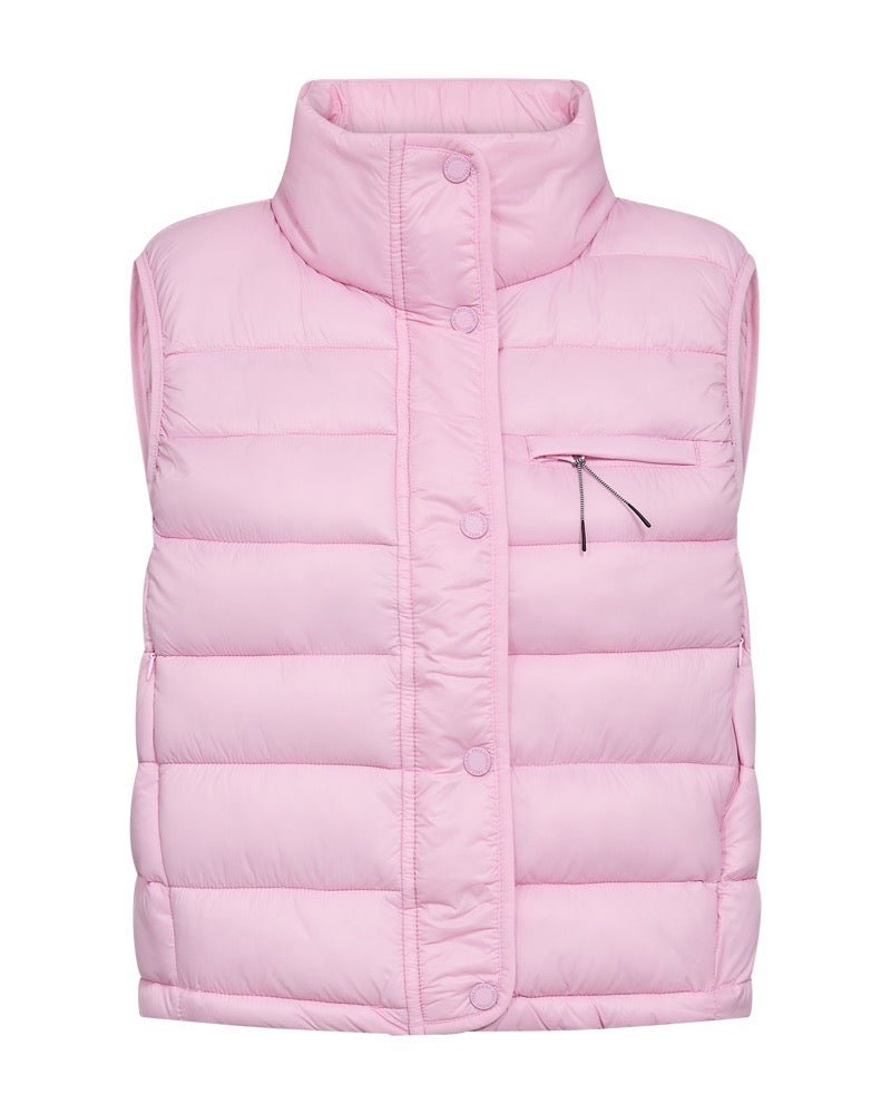 vatteret lyserød vest medhør krave og knaplukning. Freequent FQTOPPER-WAISTCOAT Lilac Sachet