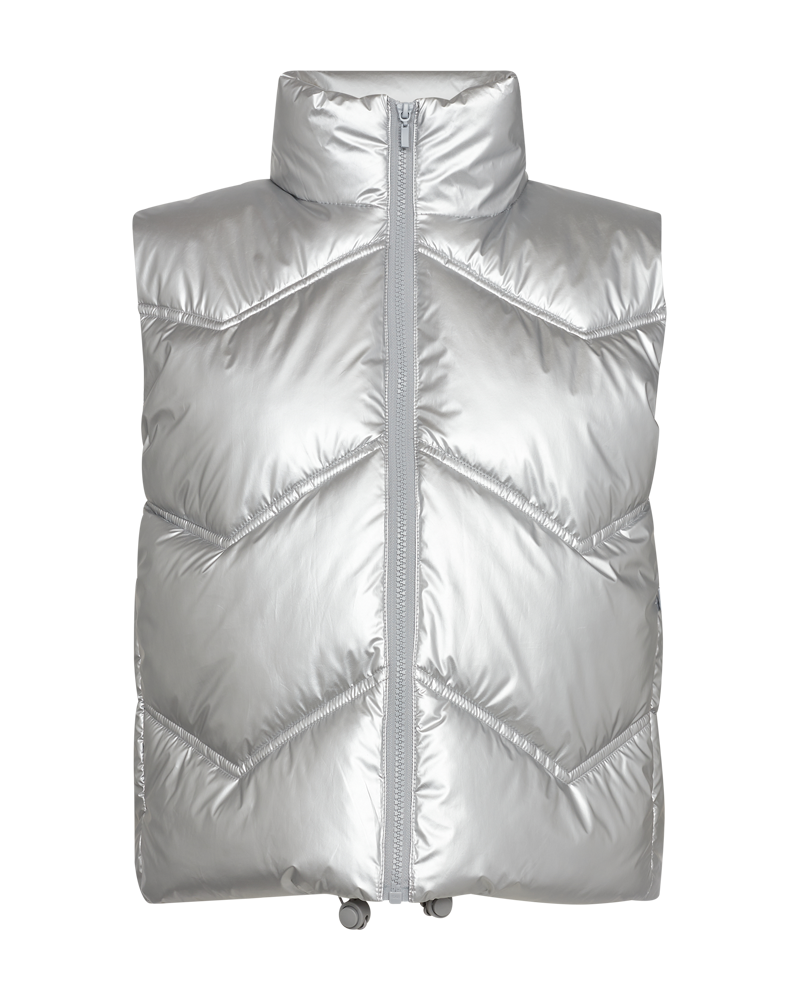 Freequent FQOLGA-WAISTCOAT kort med lynlås i sølv