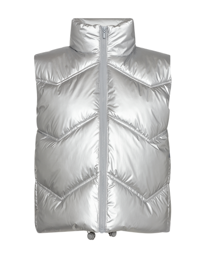 Freequent FQOLGA-WAISTCOAT kort med lynlås i sølv