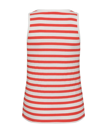 ryggen af rød stribet top Freequent FQEFFY-TOP Star Off-white w. Bittersweet