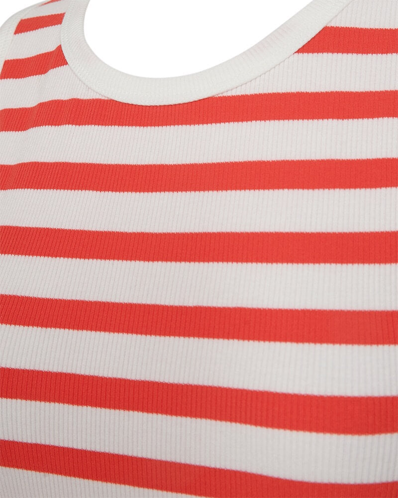 rød stribet top Freequent FQEFFY-TOP Star Off-white w. Bittersweet
