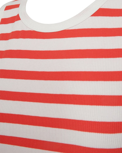 rød stribet top Freequent FQEFFY-TOP Star Off-white w. Bittersweet