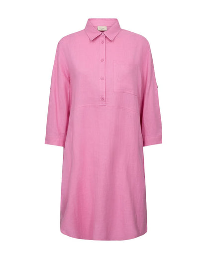 kjole i hør Freequent Fuchsia Pink FQLALUNA-DRESS