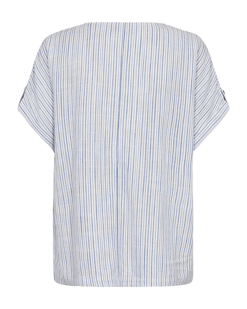 Freequent Brilliant White w. Ultramarine BLOUSE | FQLAVARA-BLOUSE