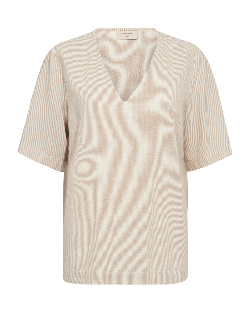 Freequent FQLAVA-BLOUSE | Simply Taupe w. Off-white