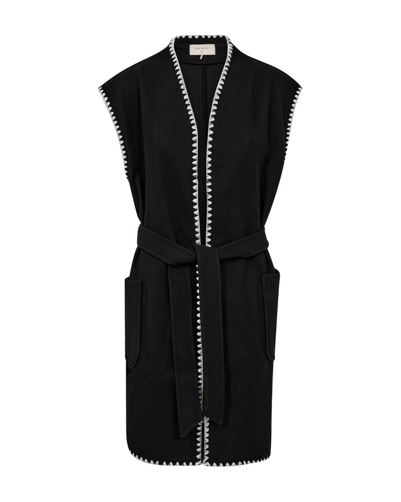 Freequent Black w. Moonbeam OUTERWEAR | FQYANNA-WAISTCOAT