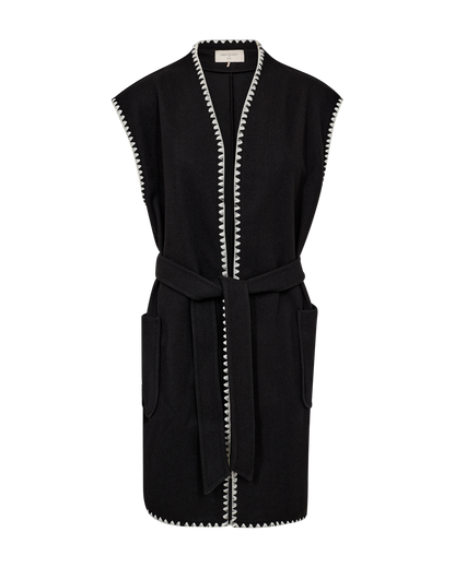 Freequent Black w. Moonbeam OUTERWEAR | FQYANNA-WAISTCOAT