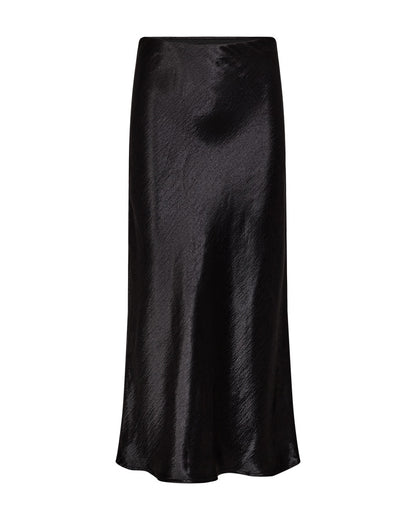 lang sort satinnederdel Freequent FQBIMBA-SKIRT Black