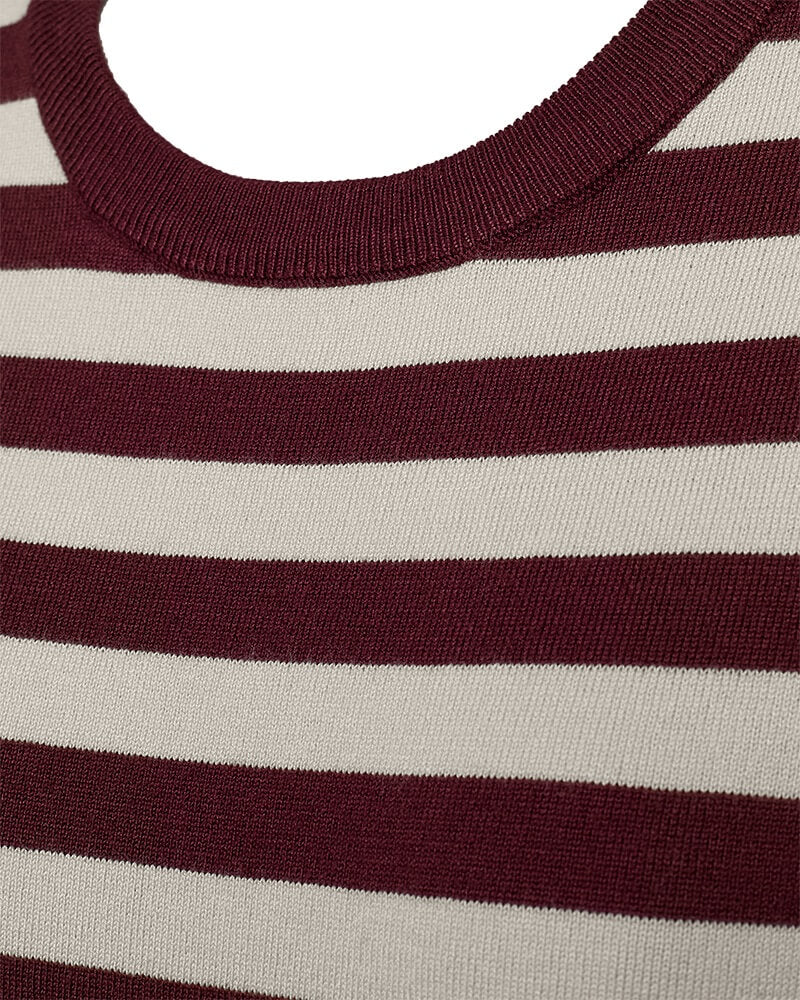 rund hals på kortærmet strik t-shirt Freequent FQJOEL-PULLOVER Port Royale w Moonbeam