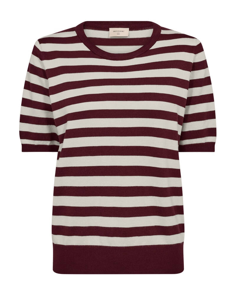 kortærmet strik t-shirt Freequent FQJOEL-PULLOVER Port Royale w Moonbeam