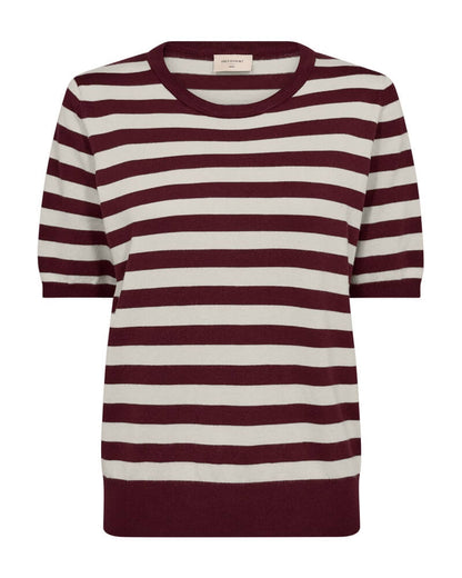 kortærmet strik t-shirt Freequent FQJOEL-PULLOVER Port Royale w Moonbeam