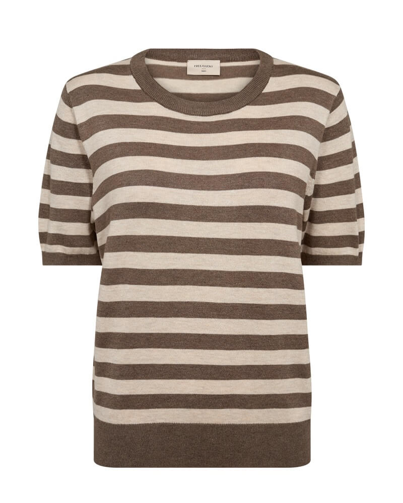 kortærmet strik t-shirt Freequent FQJOEL-PULLOVER Morel w. Moonbeam