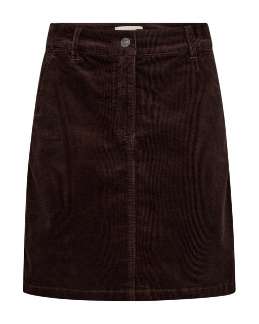 brun nederdel i fløjl Freequent FQCORDY-SKIRT Coffee Bean