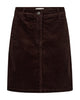 brun nederdel i fløjl Freequent FQCORDY-SKIRT Coffee Bean