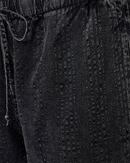 bukser med denim look og elastik i taljen og buksekant. Freequent FQDELY-PANTS Black