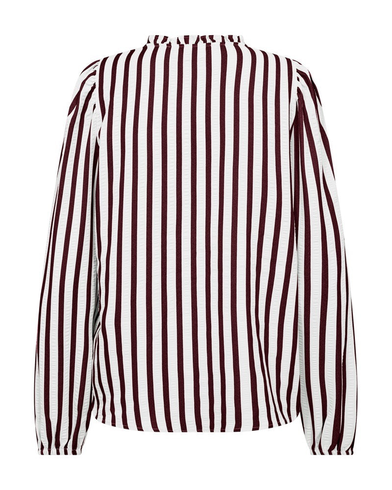 stribet skjorte i rød og hvid. Freequent FQNOTO-BLOUSE Star Off-white w. Port Royale