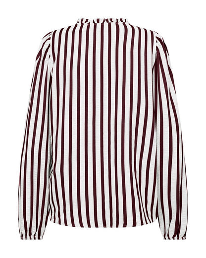 stribet skjorte i rød og hvid. Freequent FQNOTO-BLOUSE Star Off-white w. Port Royale