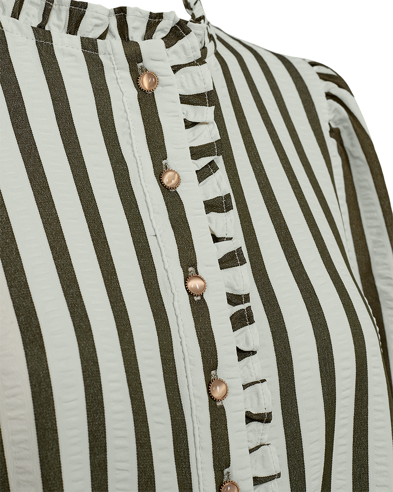 Freequent FQNOTO-BLOUSE | Star Off-white w Winter Moss