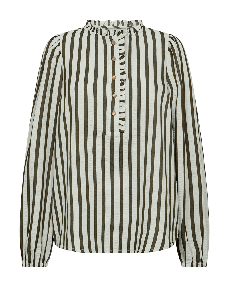 Freequent FQNOTO-BLOUSE | Star Off-white w Winter Moss