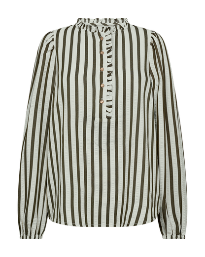 Freequent FQNOTO-BLOUSE | Star Off-white w Winter Moss