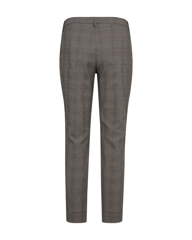smalle grålige bukser med svagt ternet mønster. Freequent FQREX-PANTS Simply Taupe w. Black