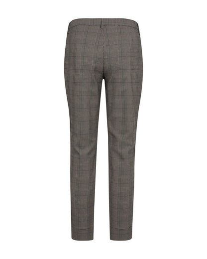 smalle grålige bukser med svagt ternet mønster. Freequent FQREX-PANTS Simply Taupe w. Black