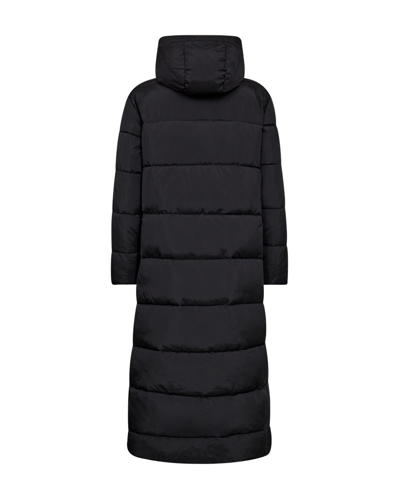 sort lang vinterjakke med hætte. Freequent FQLULA-JACKET Black