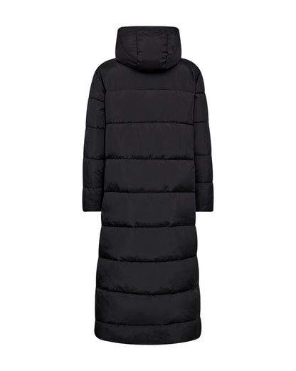 sort lang vinterjakke med hætte. Freequent FQLULA-JACKET Black