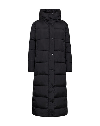 sort lang vinterjakke med hætte. Freequent FQLULA-JACKET Black