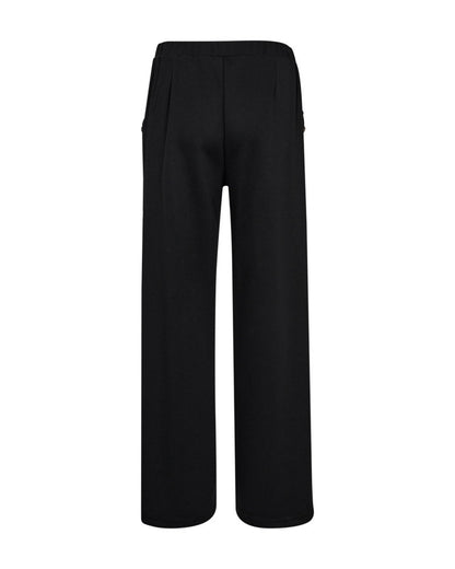 bagpå sorte bukser med elastik i taljen og pynteknapper langs sidelommerne. Freequent FQNANNI-PANTS Black