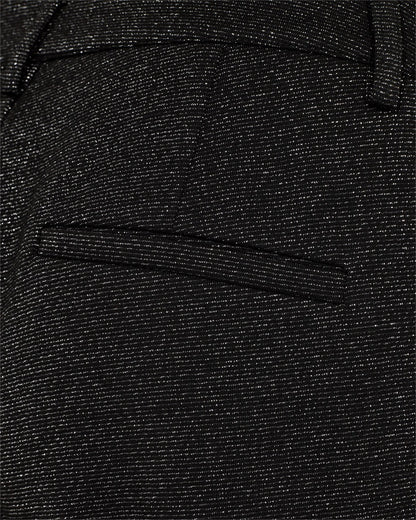Glitrende sorte bukser med baglomme fra Freequent FQNANNILUX-PANTS Black w. Silver