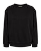 klassisk sort sweatshirt med kabelmønster på ærmerne. Freequent FQWANA-PULLOVER Black