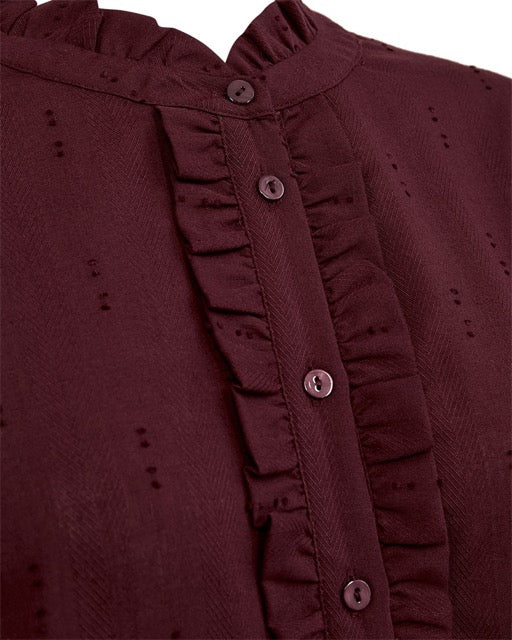 bordeaux rød skjortebluse Freequent FQRAYA-SHIRT Port Royale